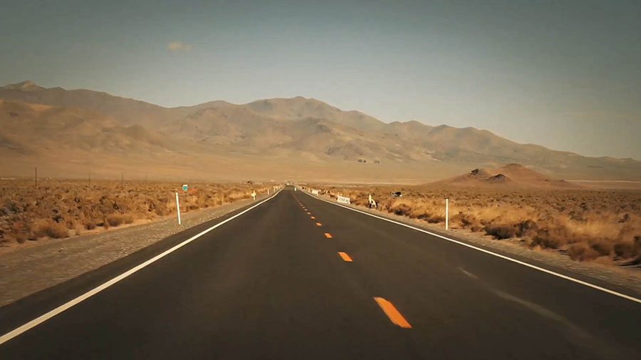 The 5 mile straightaway outside of Battle Mountain, Nevada. The best place in the world to go fast on a bike!
