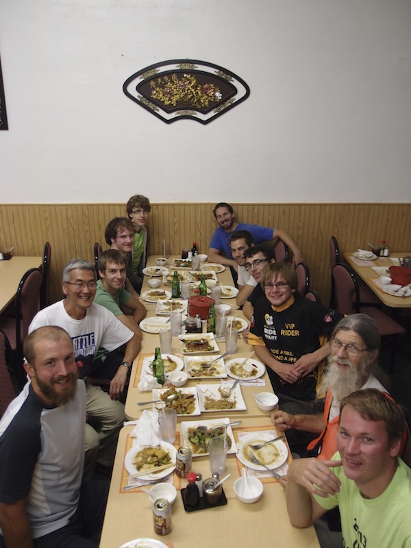 A most welcome dinner of Chinese food, courtesy of Professor Nogami!