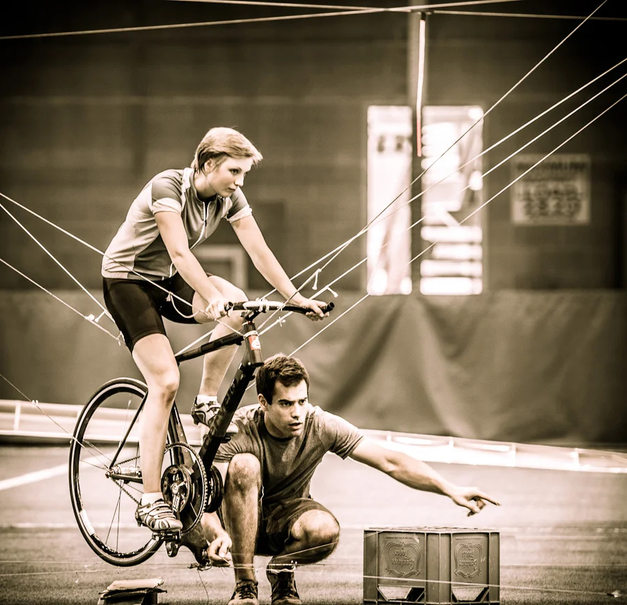 Cameron and Alexis, setting up for a World Record attempt.
