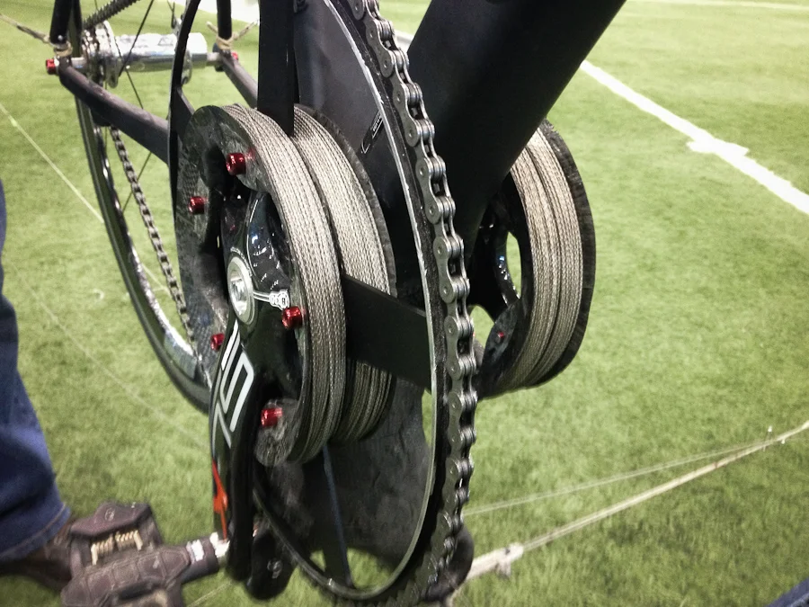 The drive spools almost fully wound with 73 seconds worth of drive line.