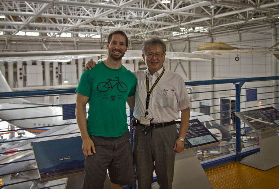 Todd and museum director, Mr. Nagaura Atsuhiro, standing in front of the Yuri I.