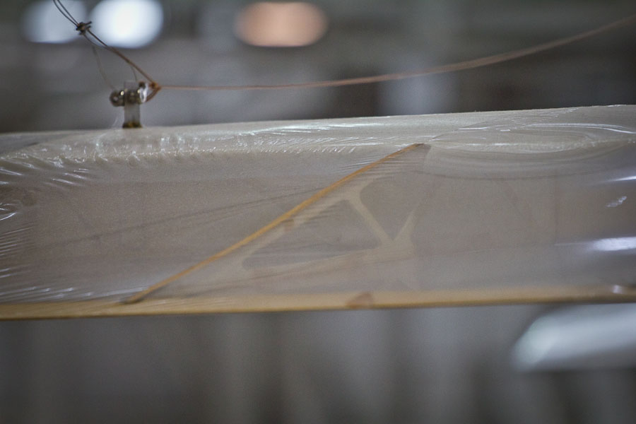 The ribs appear to have a wood cap strip with a delicate foam truss.