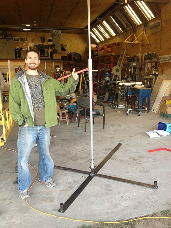 Todd with the completed rotor test stand.