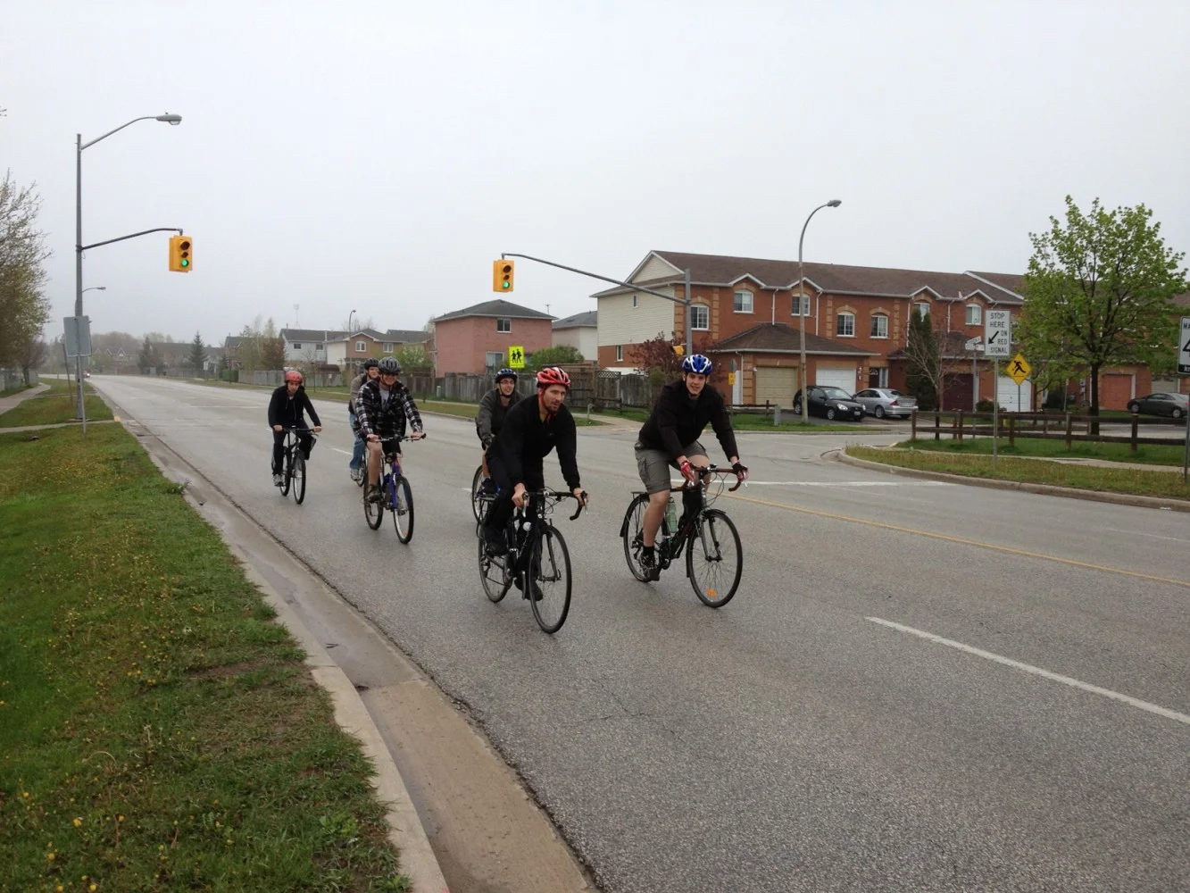 The team on their first ride to the barn.