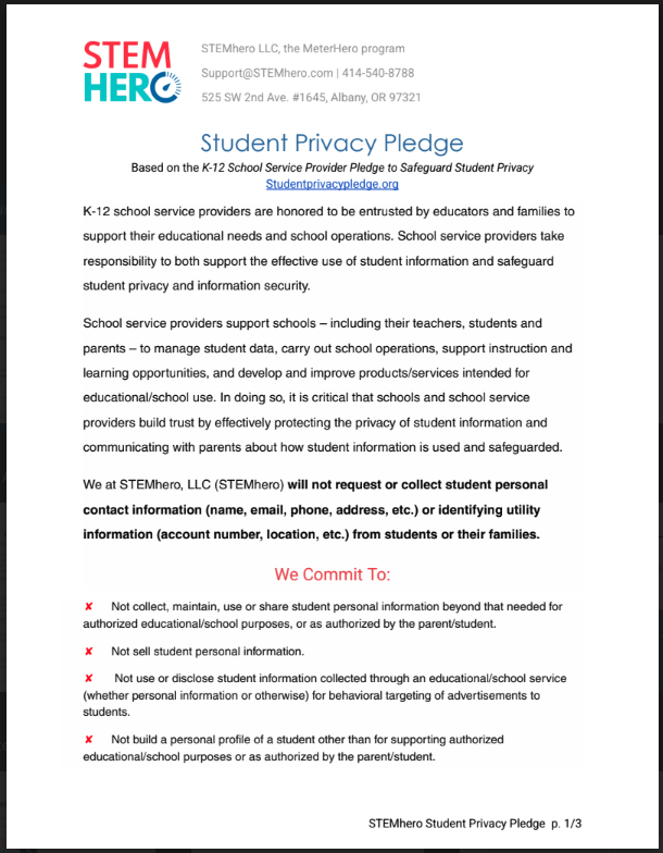 Student Privacy Pledge