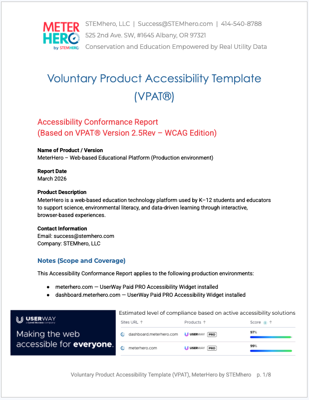 Voluntary Product Accessibility Template