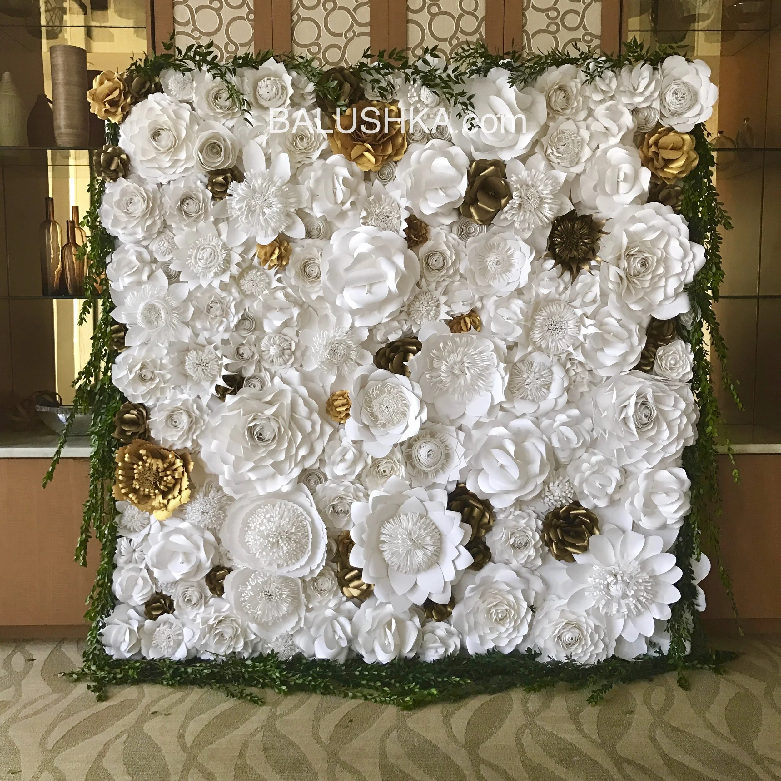 8FT BY 8 FT WHITE WALL WITH FRESH GREENERY $1800