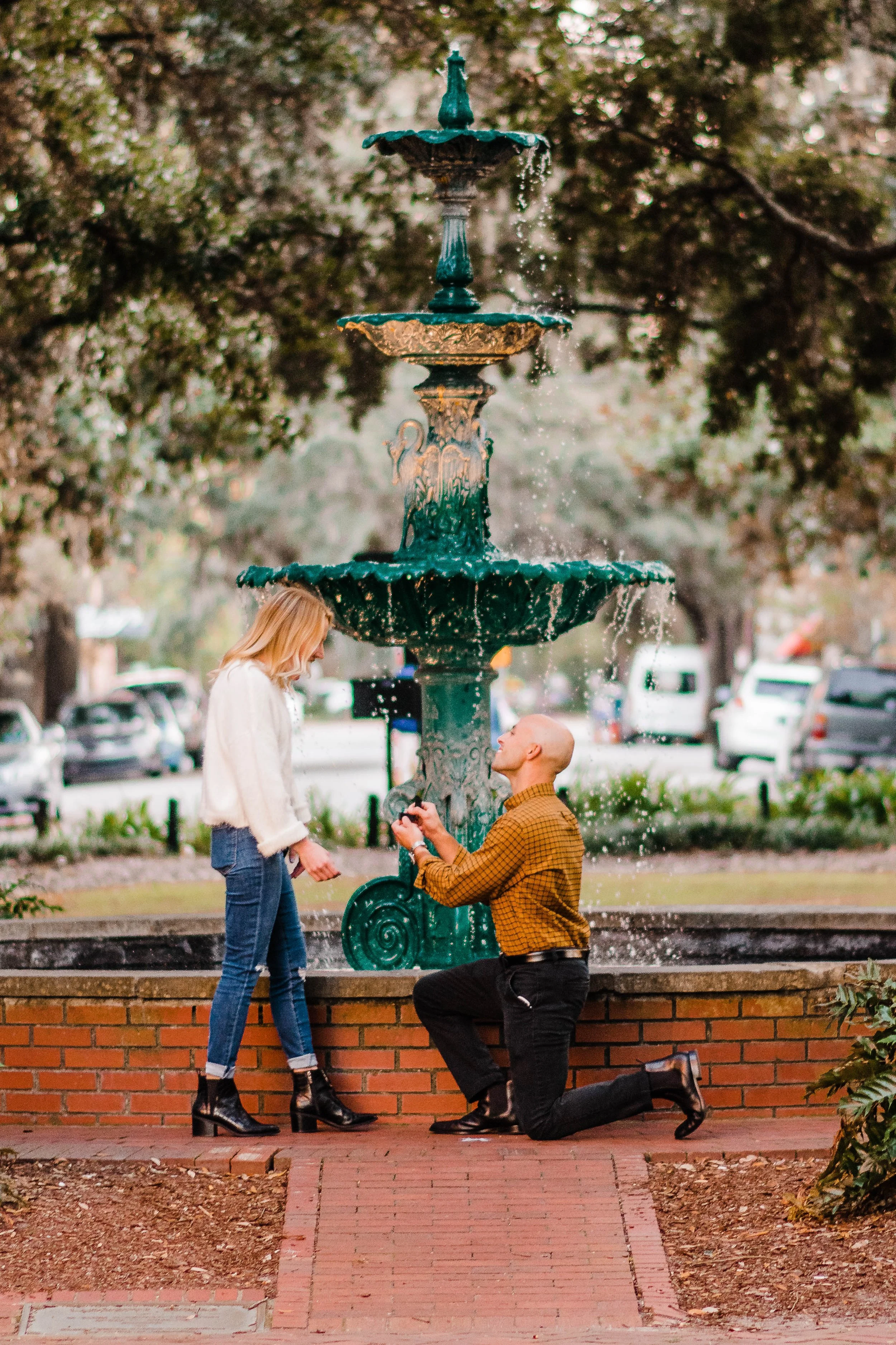 Brandon &amp; Karlee // Savannah, GA Surprise Proposal Photographer // LaFayette Square