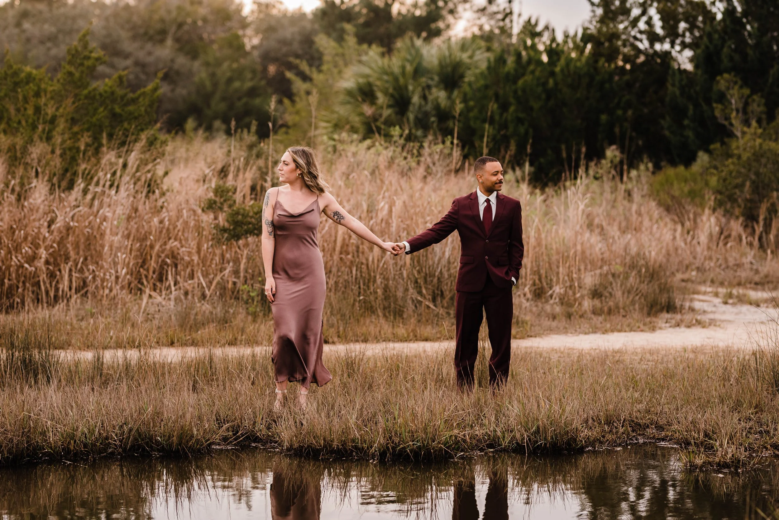 Claire &amp; Paul // Savannah, Georgia Couples Photography // The Dairy Farm &amp; Rooftops at Sunset