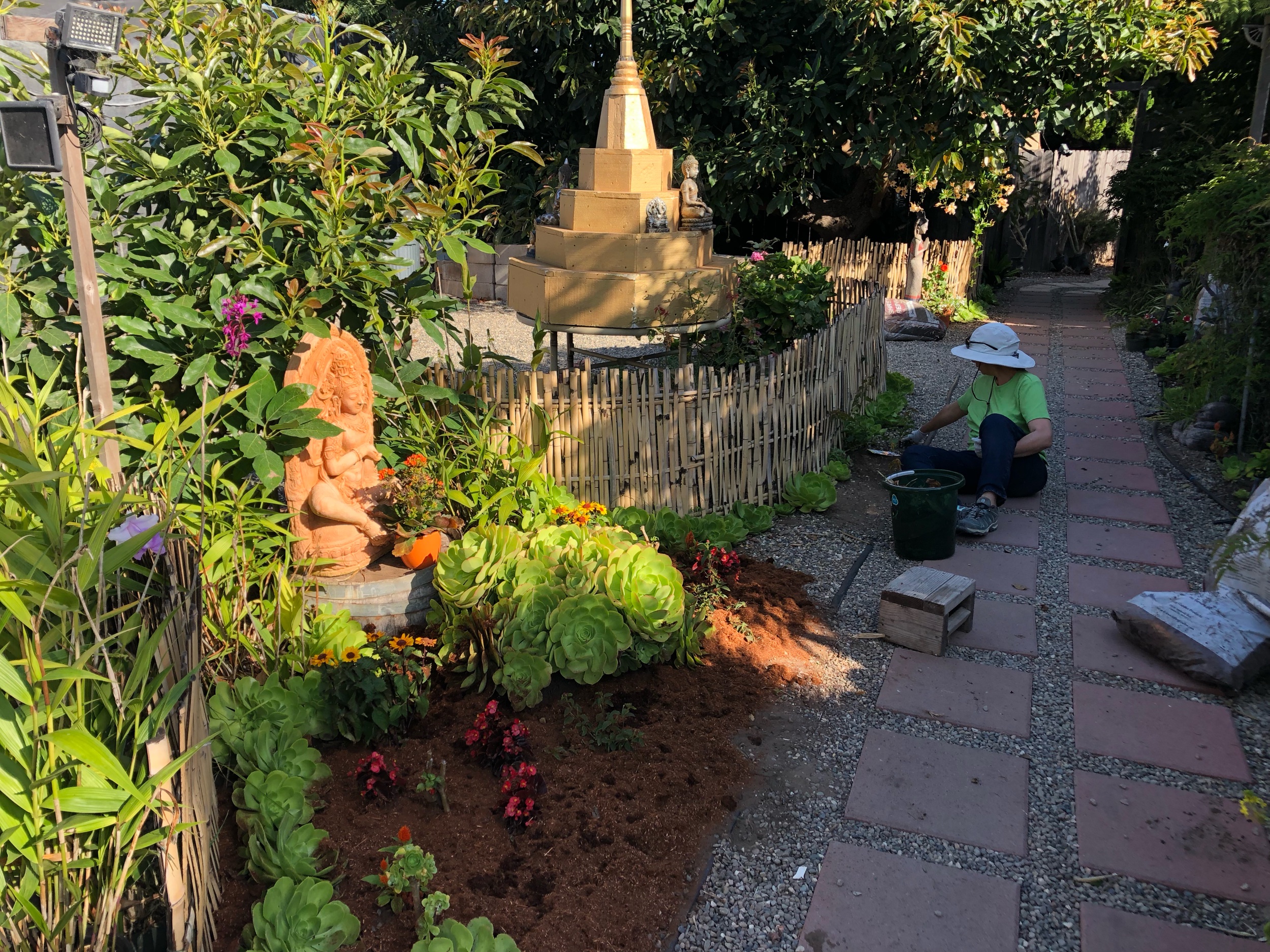 Temple improvements being made on Volunteer Work Day at the temple