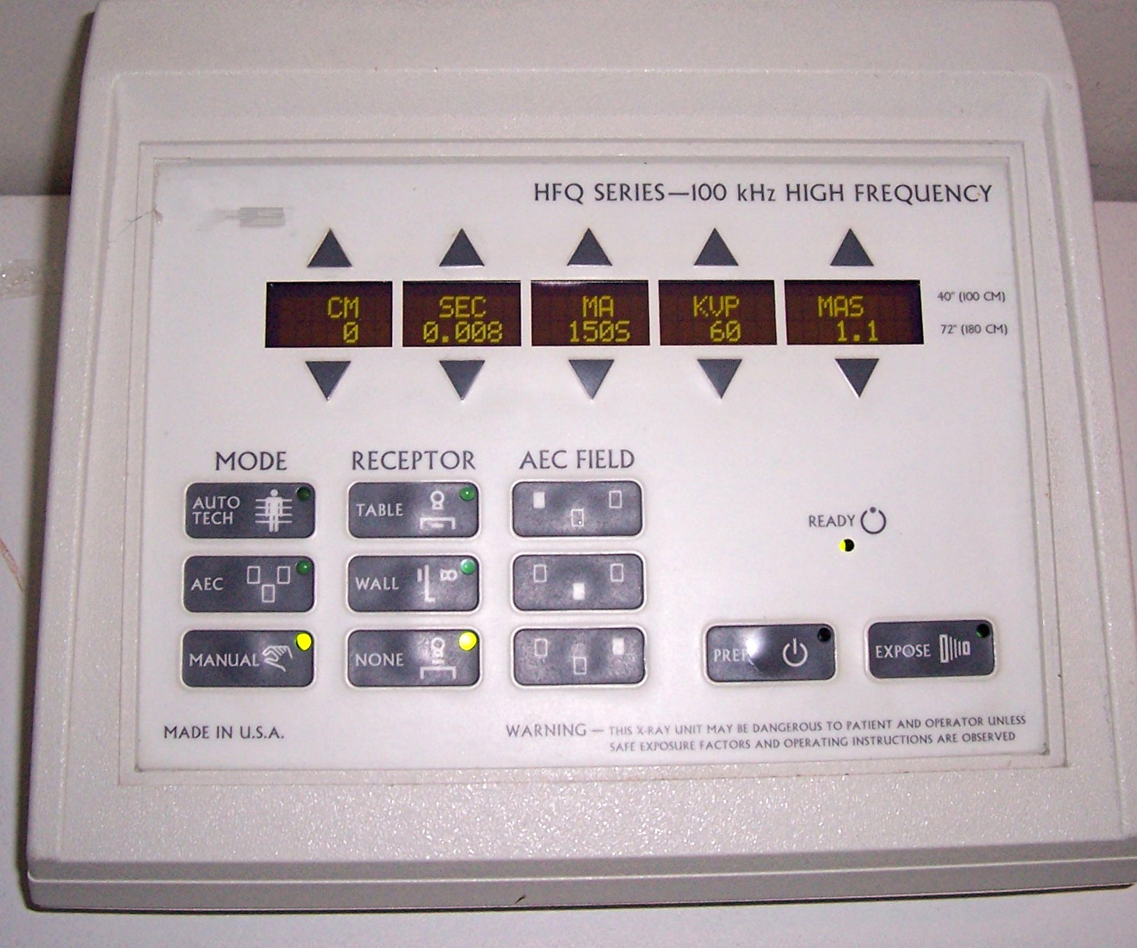 Digital Radiography Technique Chart