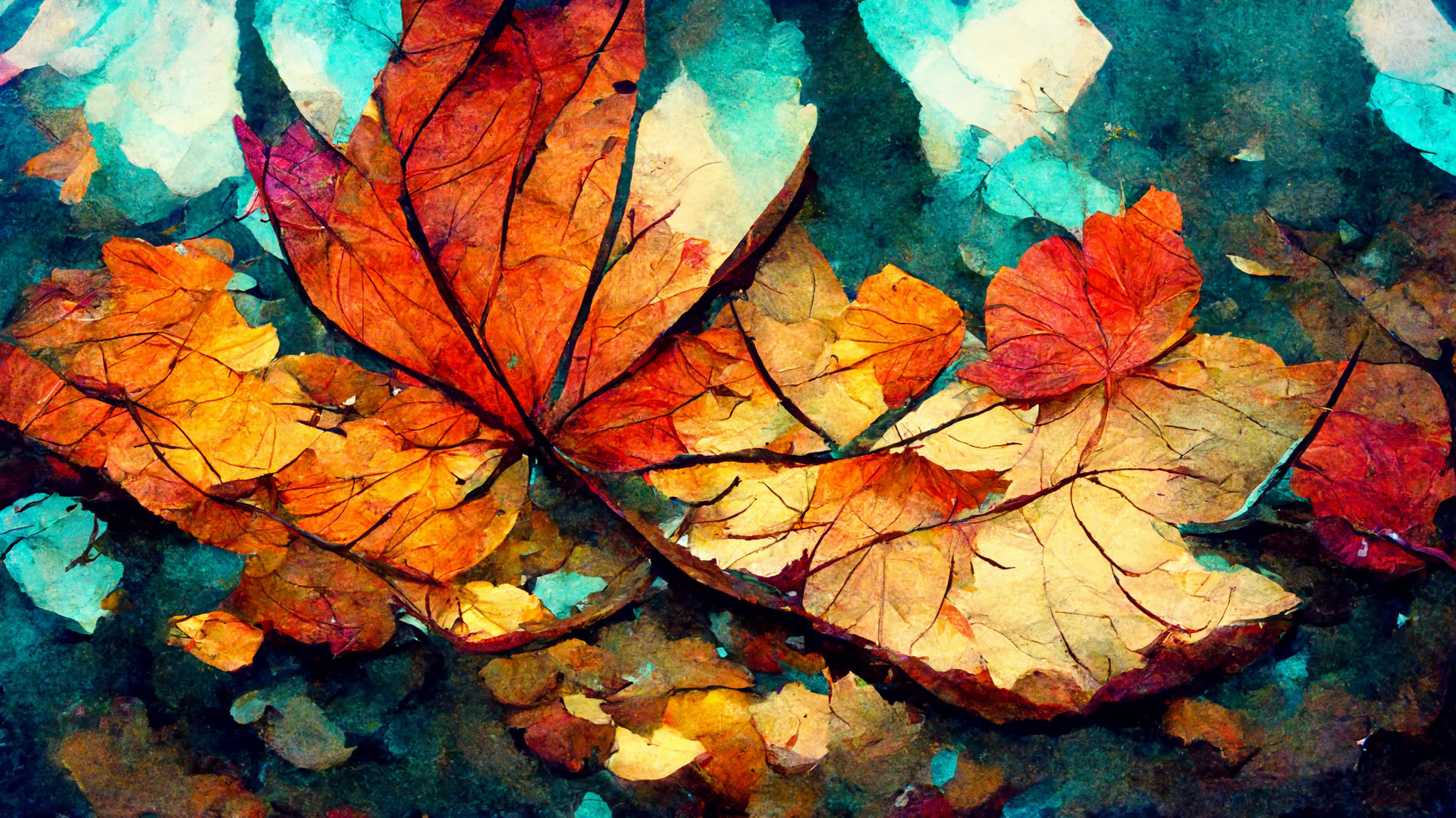 /imagine fall leaves, --wallpaper