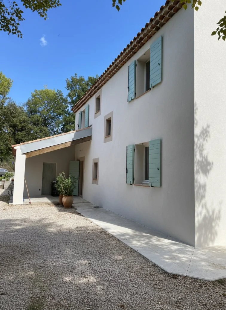 Ravalement de façade en RME à Puyloubier facade nord