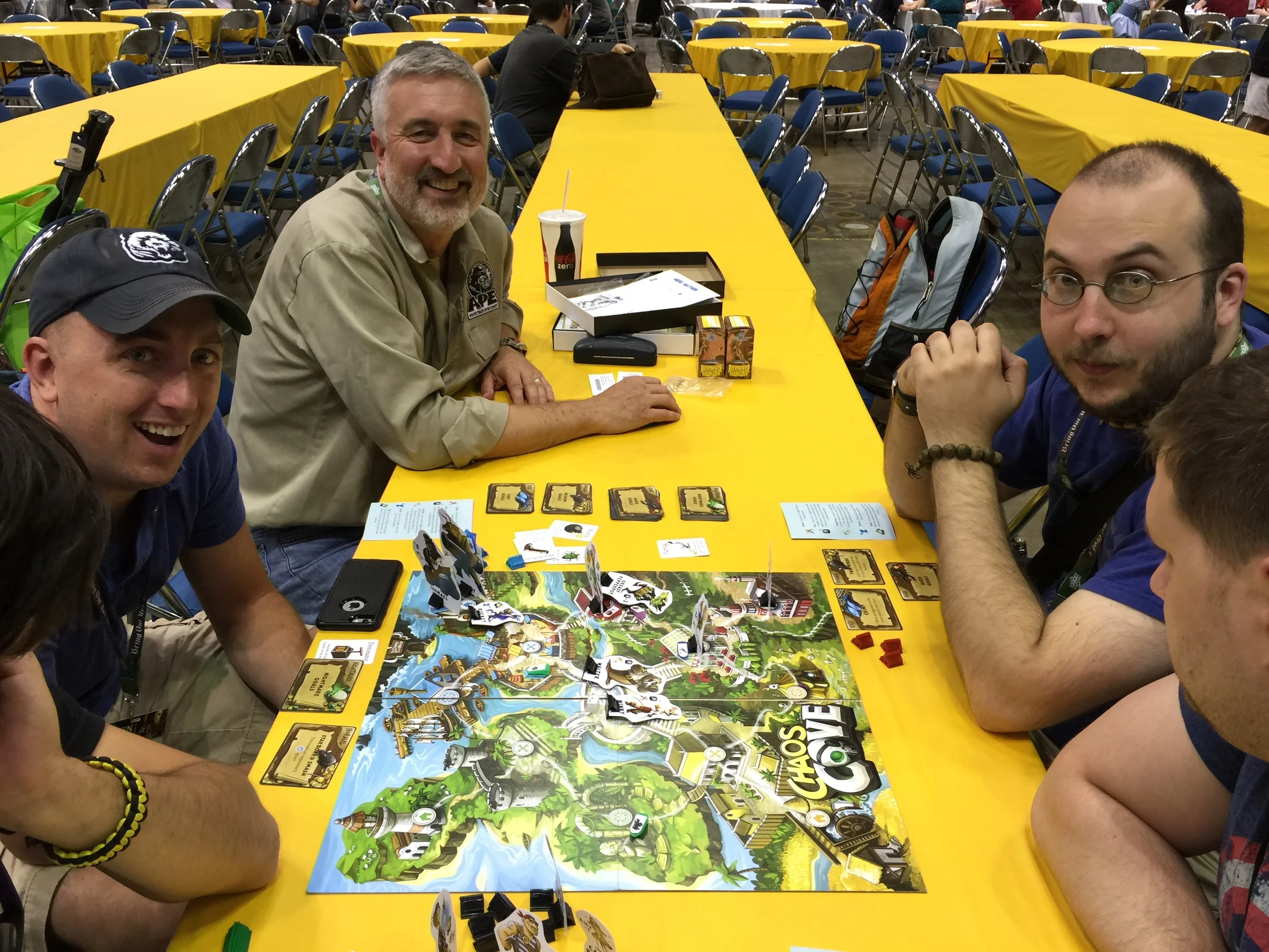 Kevin from APE Games running a prototype of my upcoming design, Chaos Cove!