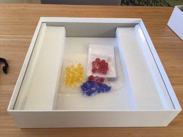 Tray, Gems and Apothecary Cards (they will be bagged differently in the final game)