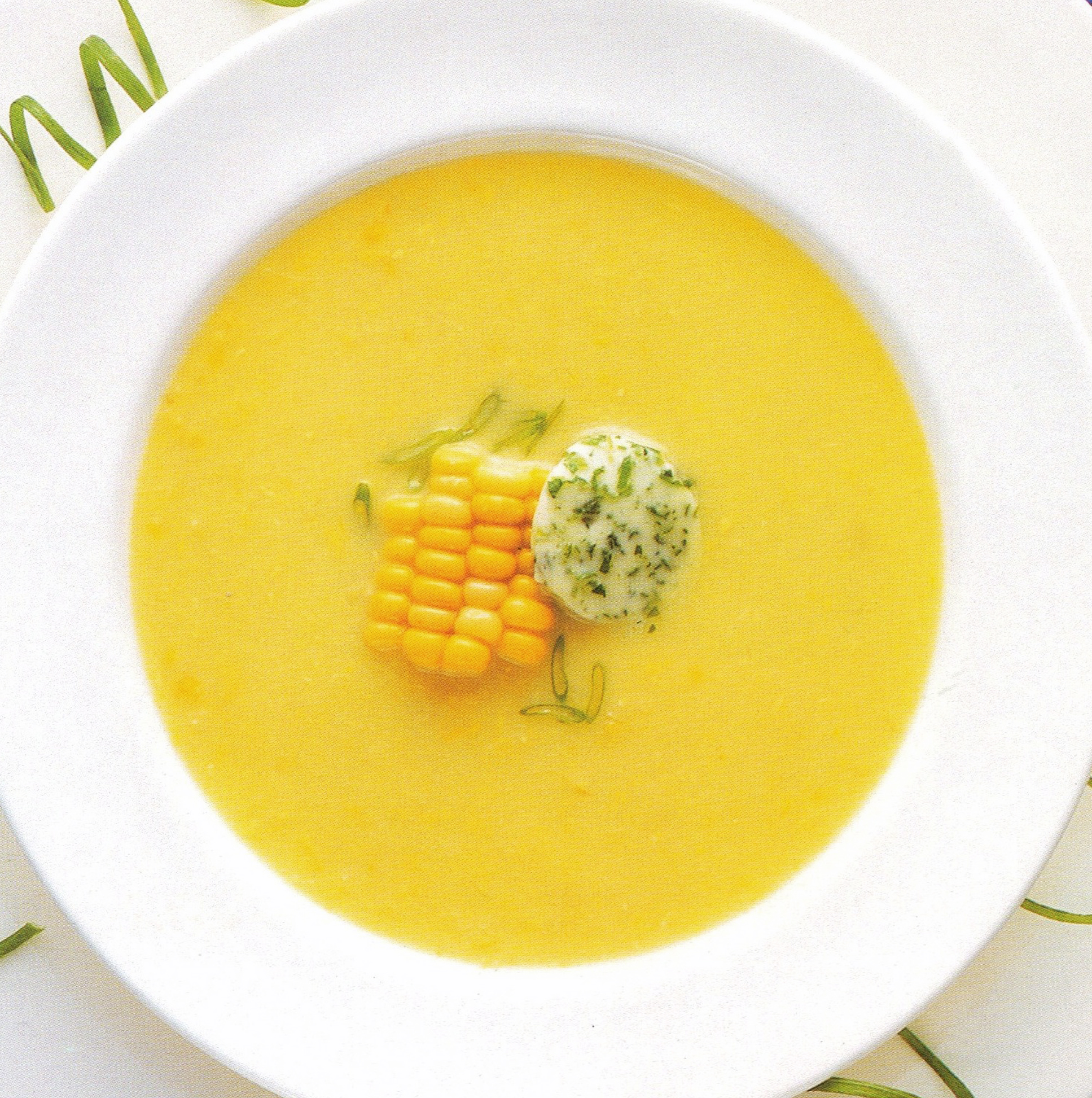 Sweet Corn Soup with Scallion Butter