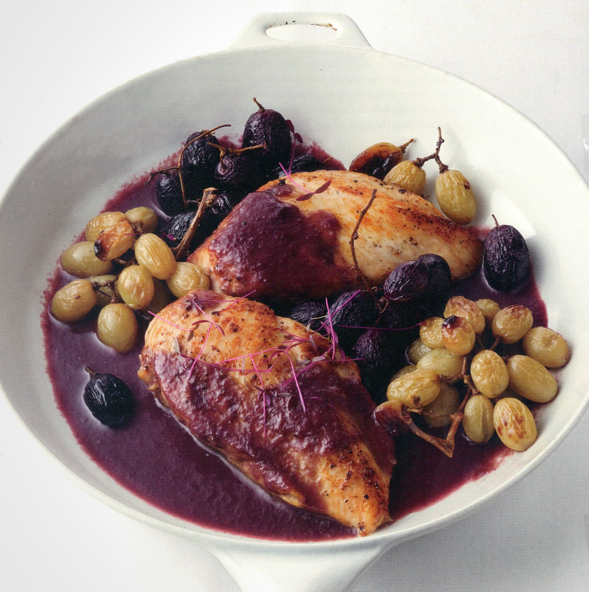 Sauteed Chicken with Roast Grapes & Grape Demi-Glace