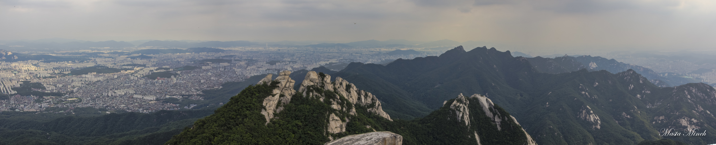 From the top of Bukhansan you can see all of Seoul. Definitely worth the hike up. 