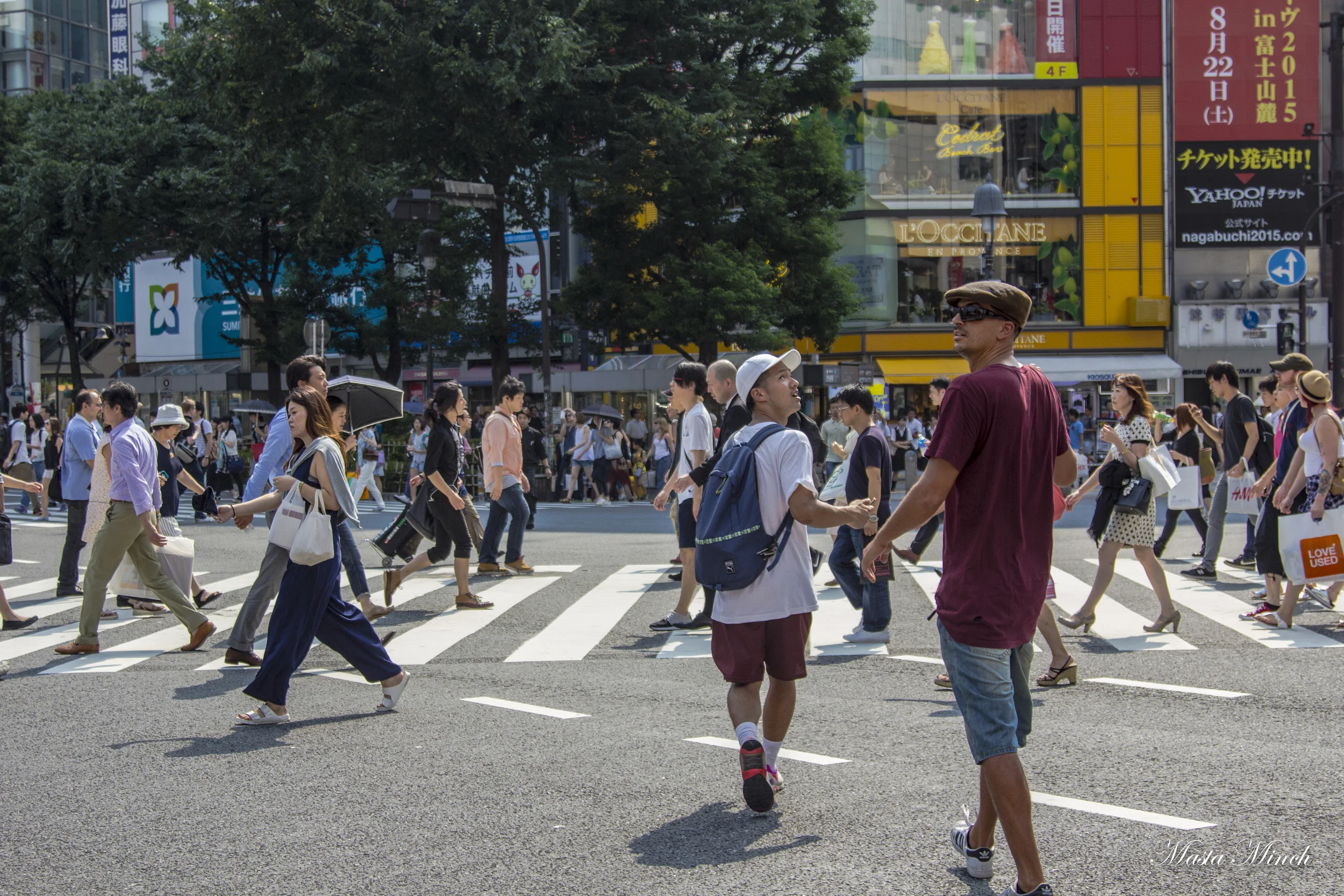 The famous Shibuya crossing with Steez and Amjad