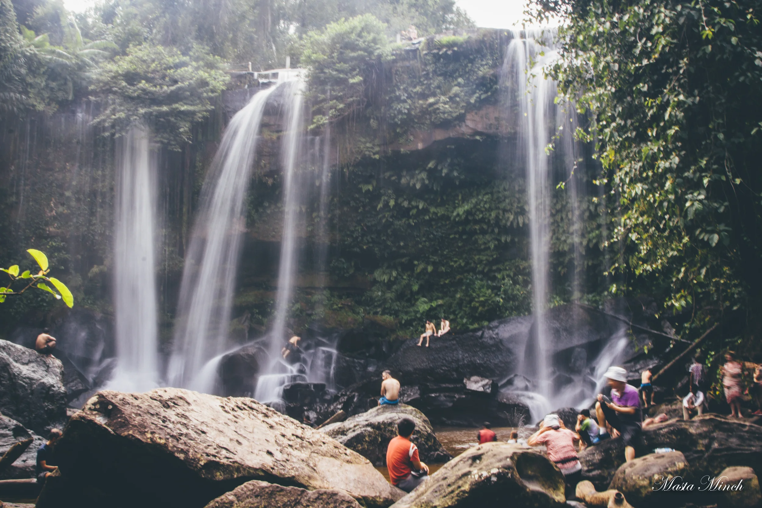 The waterfalls at Phnom Kulen. Quite a nice sight to see from the rest of dry Cambodia