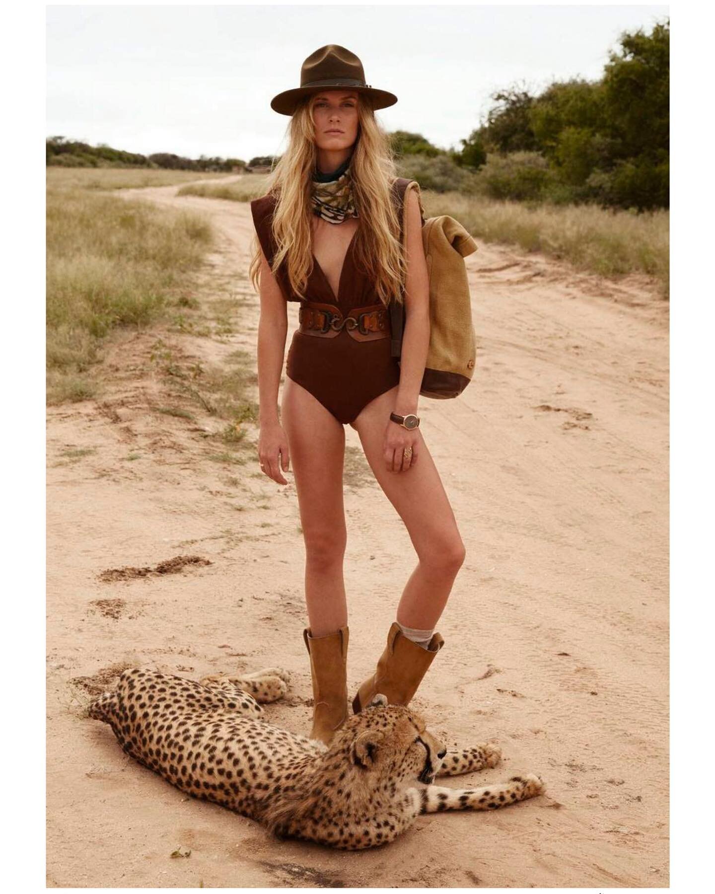 SAVANA BELLE 🐆 ELLE  France 
with gorgeous @alekswildchild 
styled by @hortensemanga  fashion editor @charlottedeffe#
clothes by @luzcollection @hm__conscious 
@bhallot_bags 
@baserange 
boots by @antirouille_vintage 
watch by @chopard 
ring by @kll