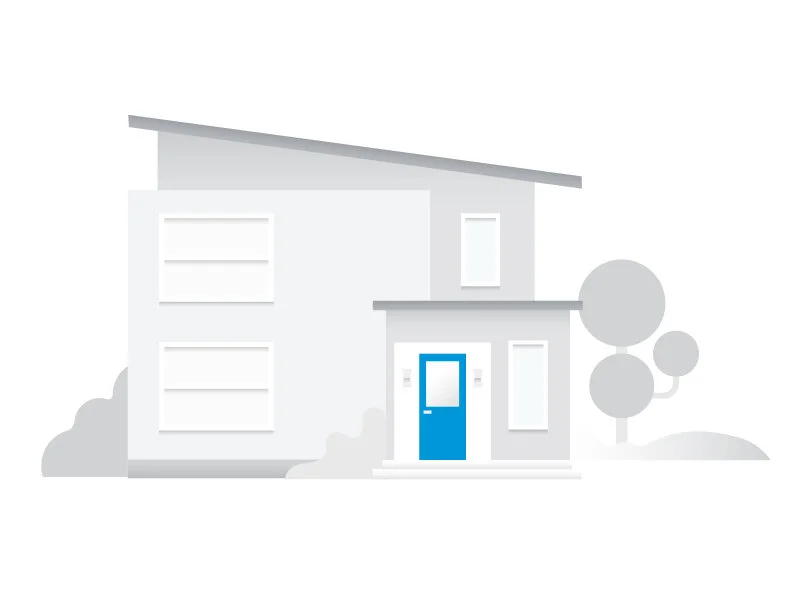  Modern house illustration used in marketing for Google Fiber. Has been used in direct mail, door hangers, e-mail campaigns, and flyers. 