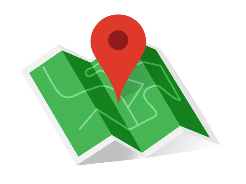  Maps illustration used in Google direct mail piece for Google Ads. 