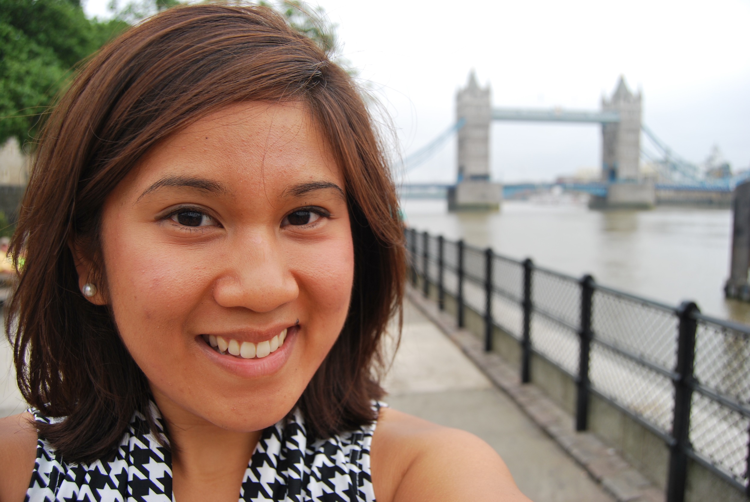 Chloe Lopez at the Tower Bridge in London, England.