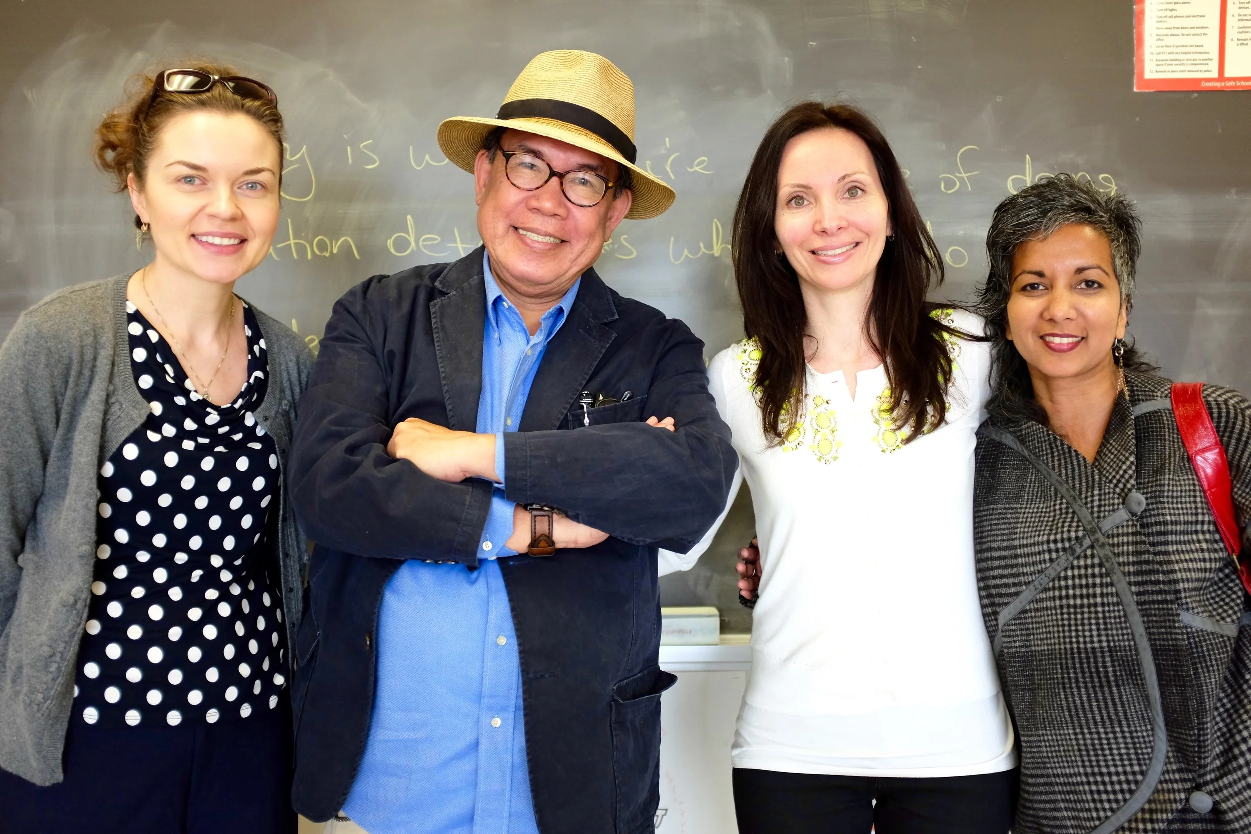 Ms. Splinter, Butch Dalisay, and Ms. Kobak with Aparna Halpé of FSALA. All pictures by J. Austria
