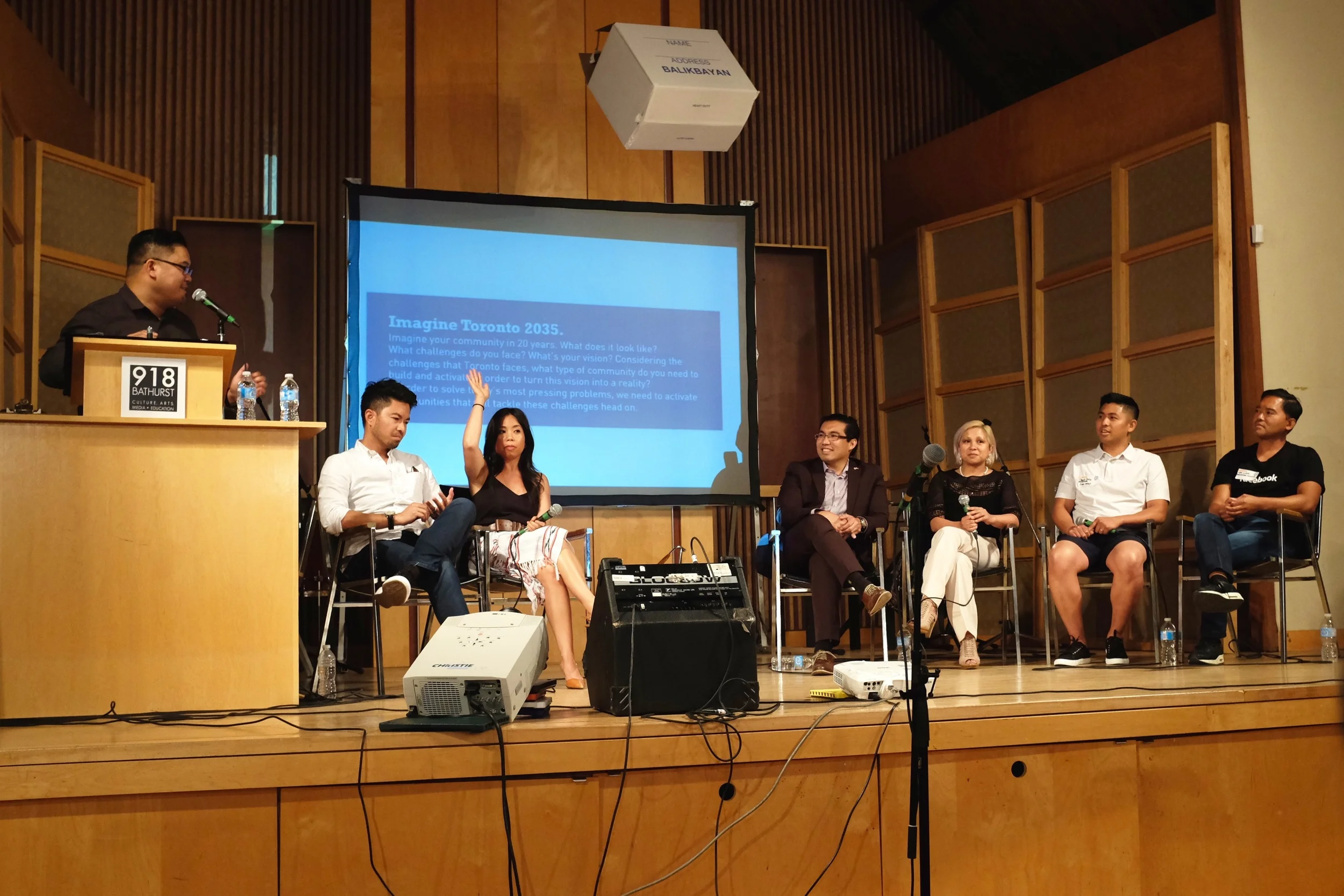 Cervantes addressing the panelists. Photo by J. Austria