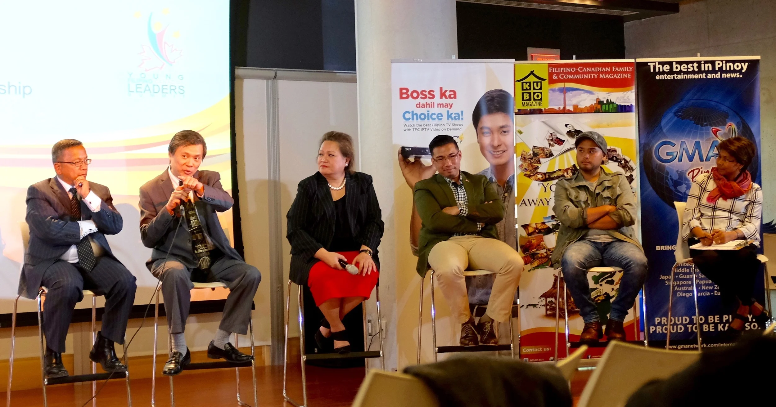 Jesson Reyes, second from right, on the Civic and Community Leadership panel. Photo by J Austria