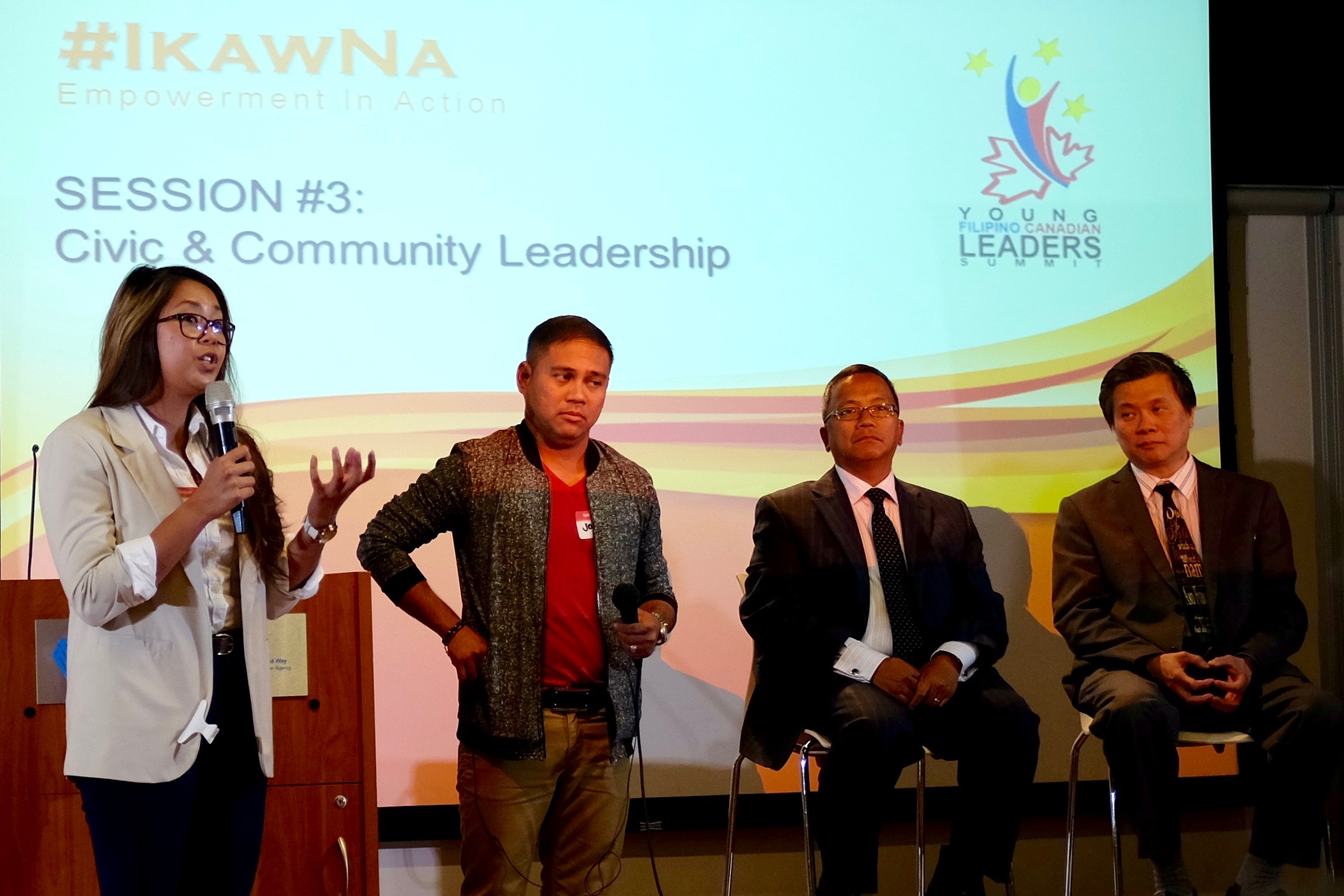Veronica Javier speaking about the current Filipino-Canadian youth leadership movement in Toronto. Photo by J. Austria