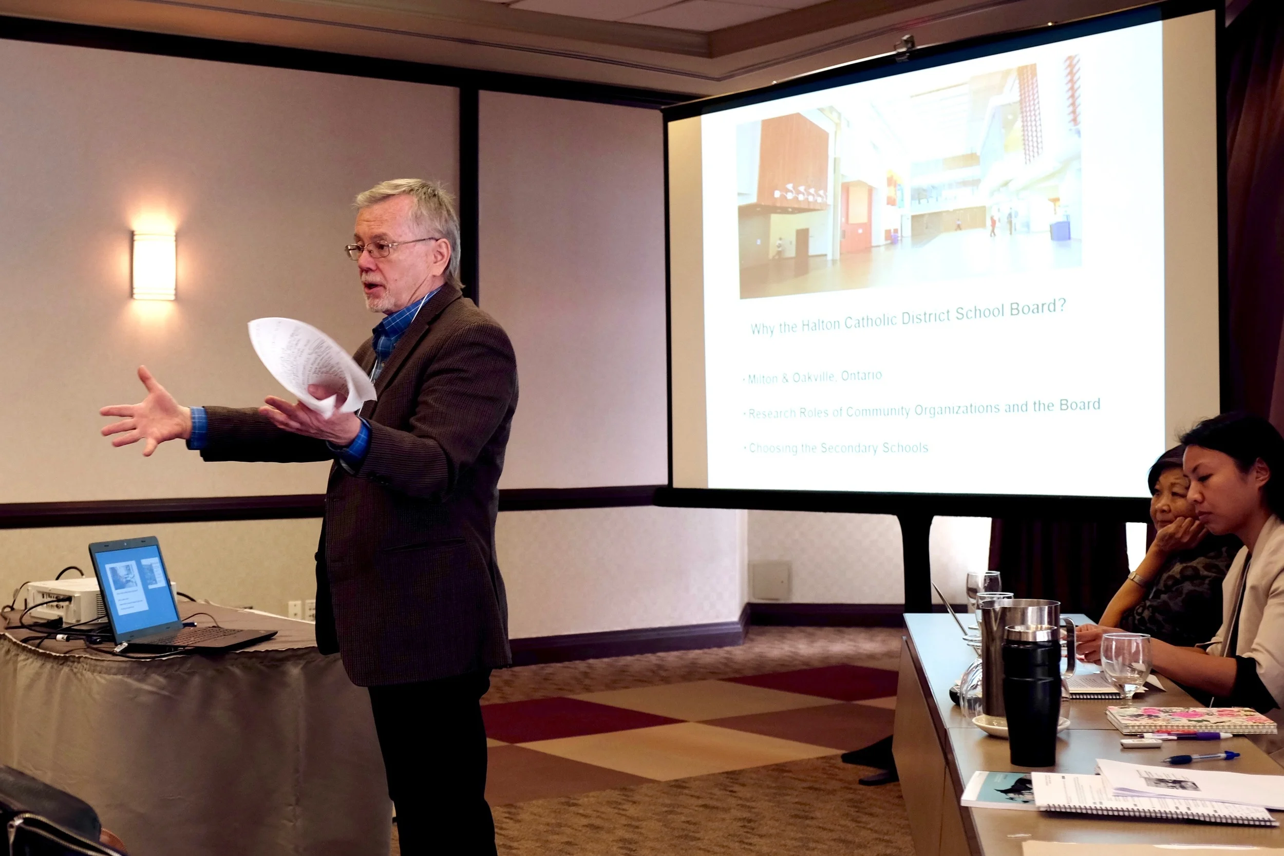 Don Wells of McMaster University introducing The HCDSB Pinoy Project. Photo by J. Austria