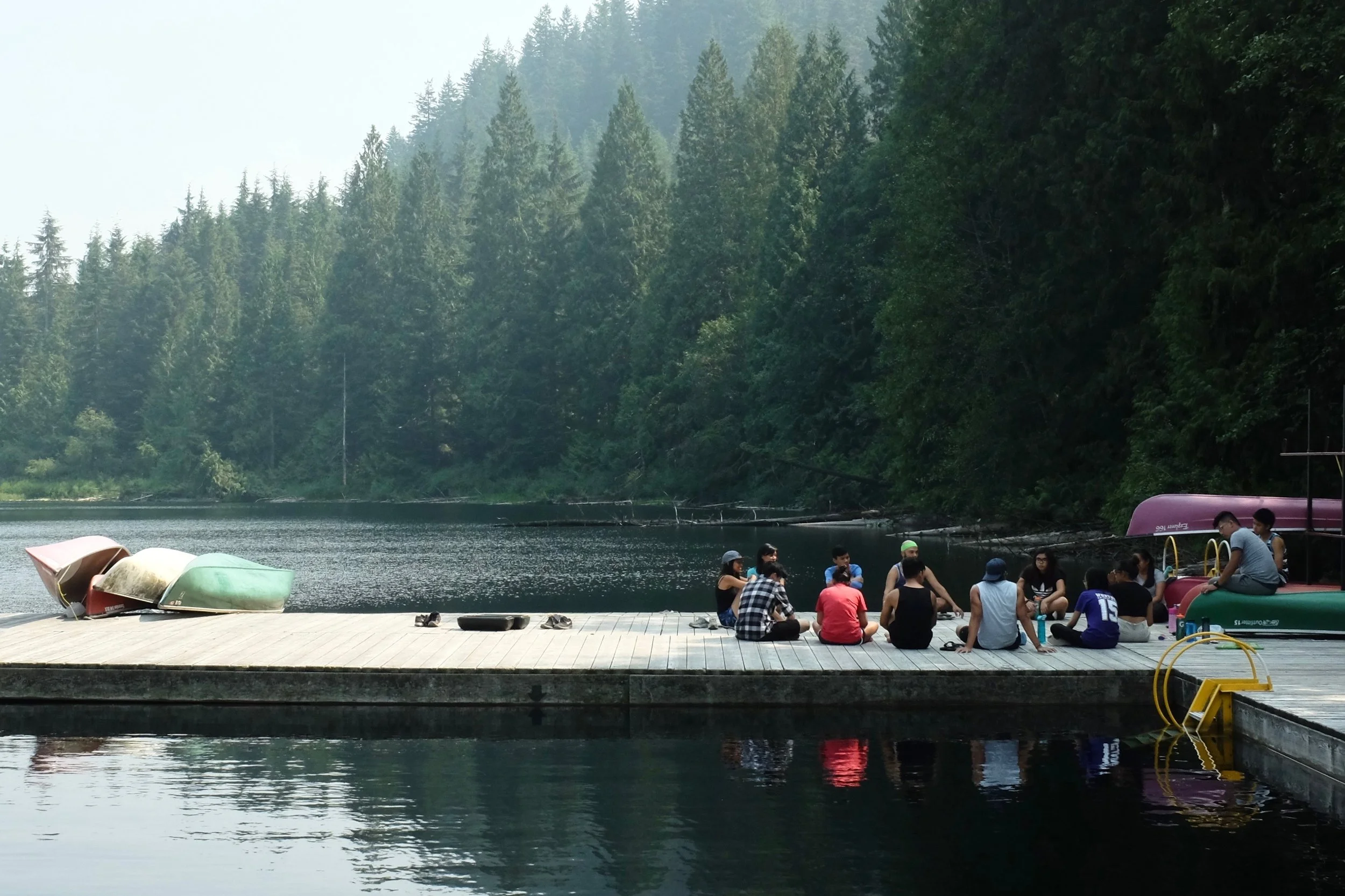 Mindfulness workshop by Jaisa Sulit on the shores of Loon Lake. Photo by JC Bonifacio.