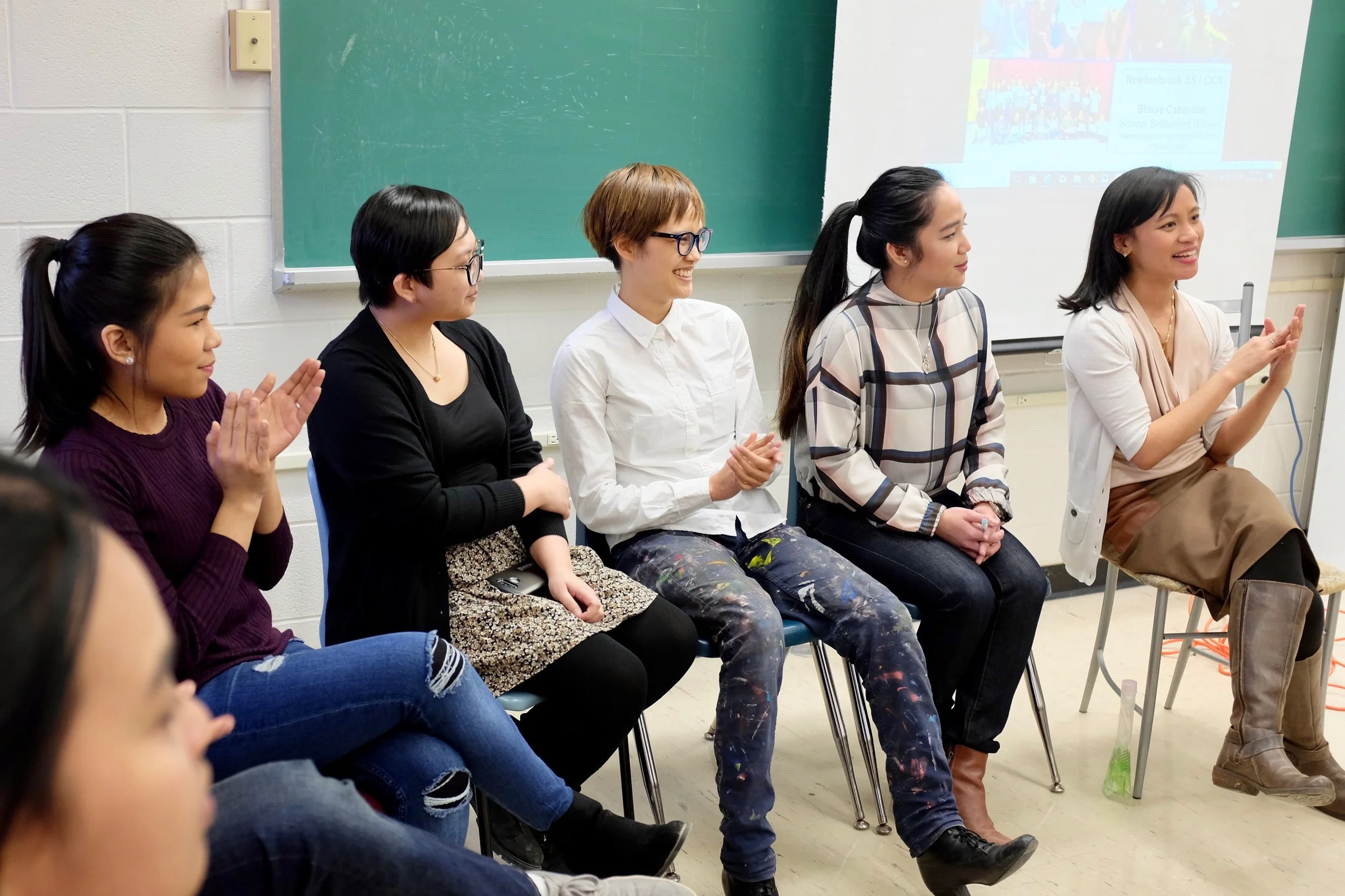 Hosting a Filipino Talks Community Partners Talk Show at the Toronto District School Board to introduce newcomer students to volunteer opportunities and free community programming.
