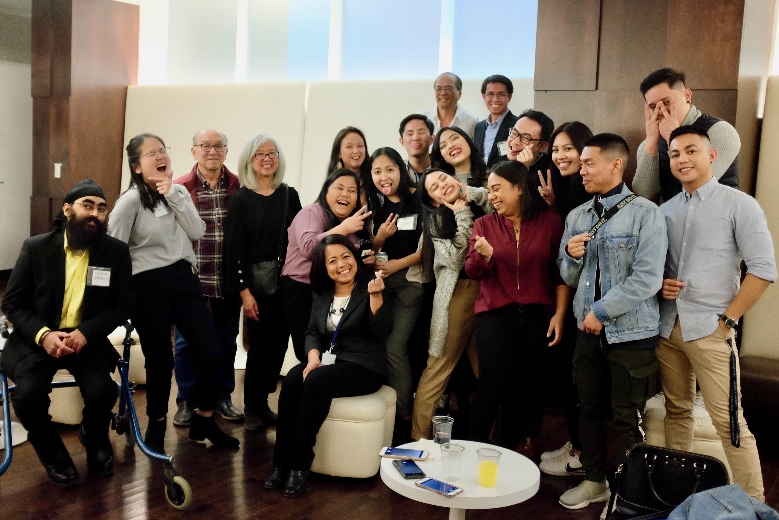 FSAT receiving mentorship from members from Mayrose Salvador (seated) and members of the University of the Philippines Alumni Association of Toronto. Photo by J. Austria.
