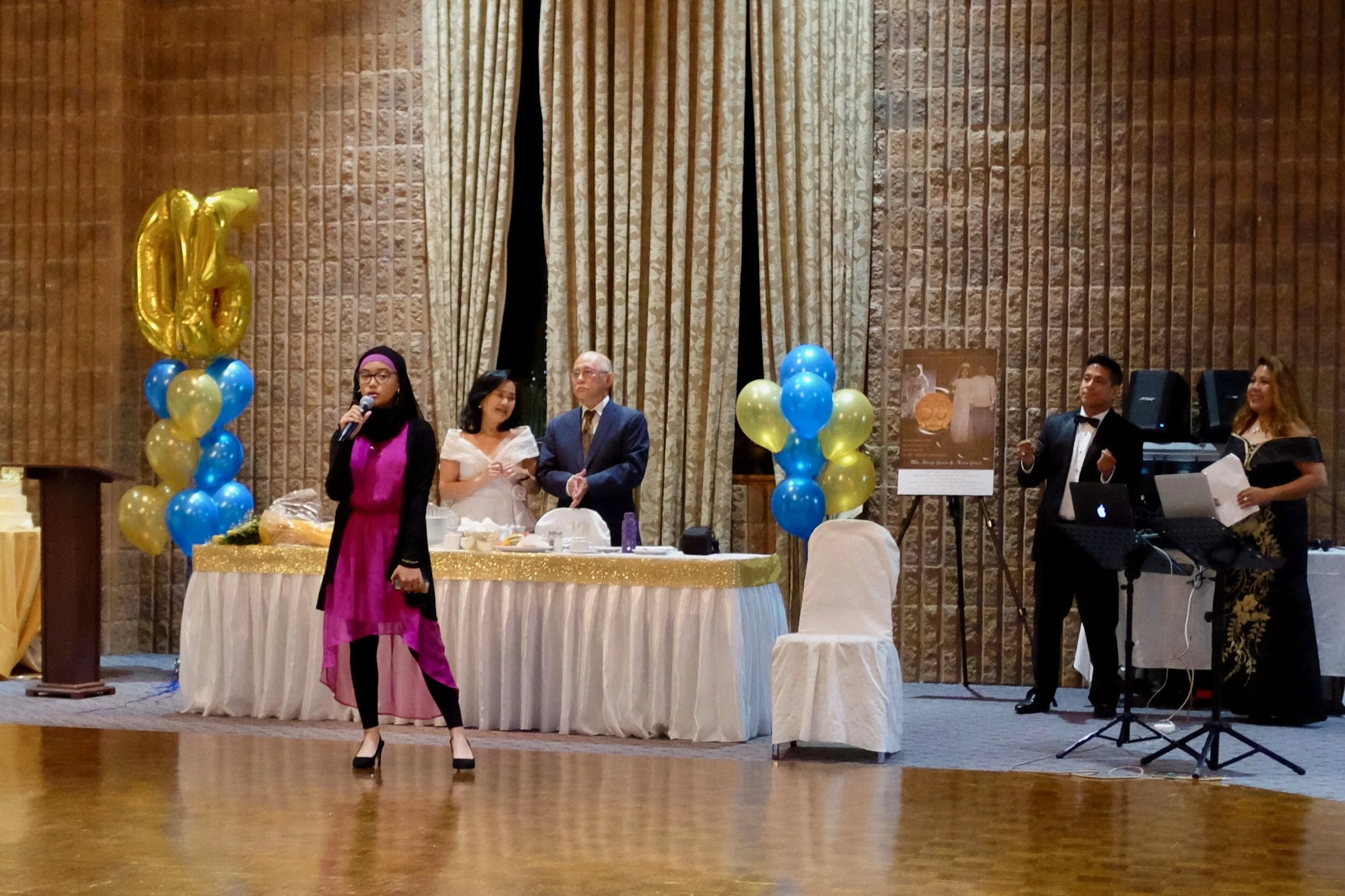 Granddaughter Naeema Ticzon-Garcia singing “Blue Moon.” Photo by J. Austria.