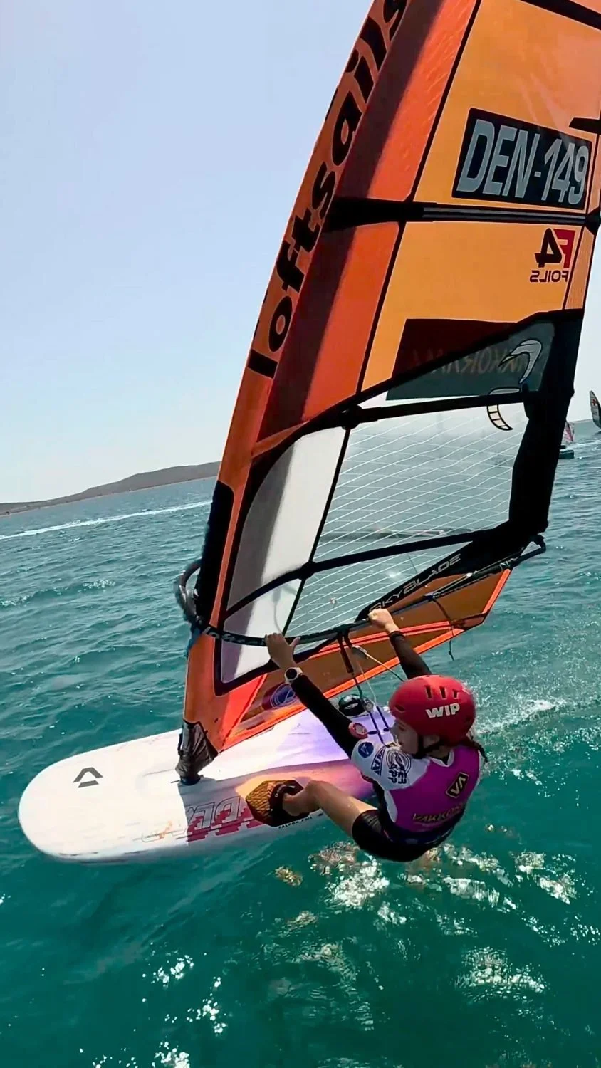 Line Friis Nielsen DEN-149 on the board, Denmark’s own, cruising with her…