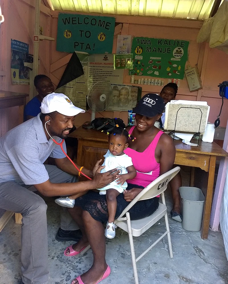 Dr. Anany at work in Leogane.