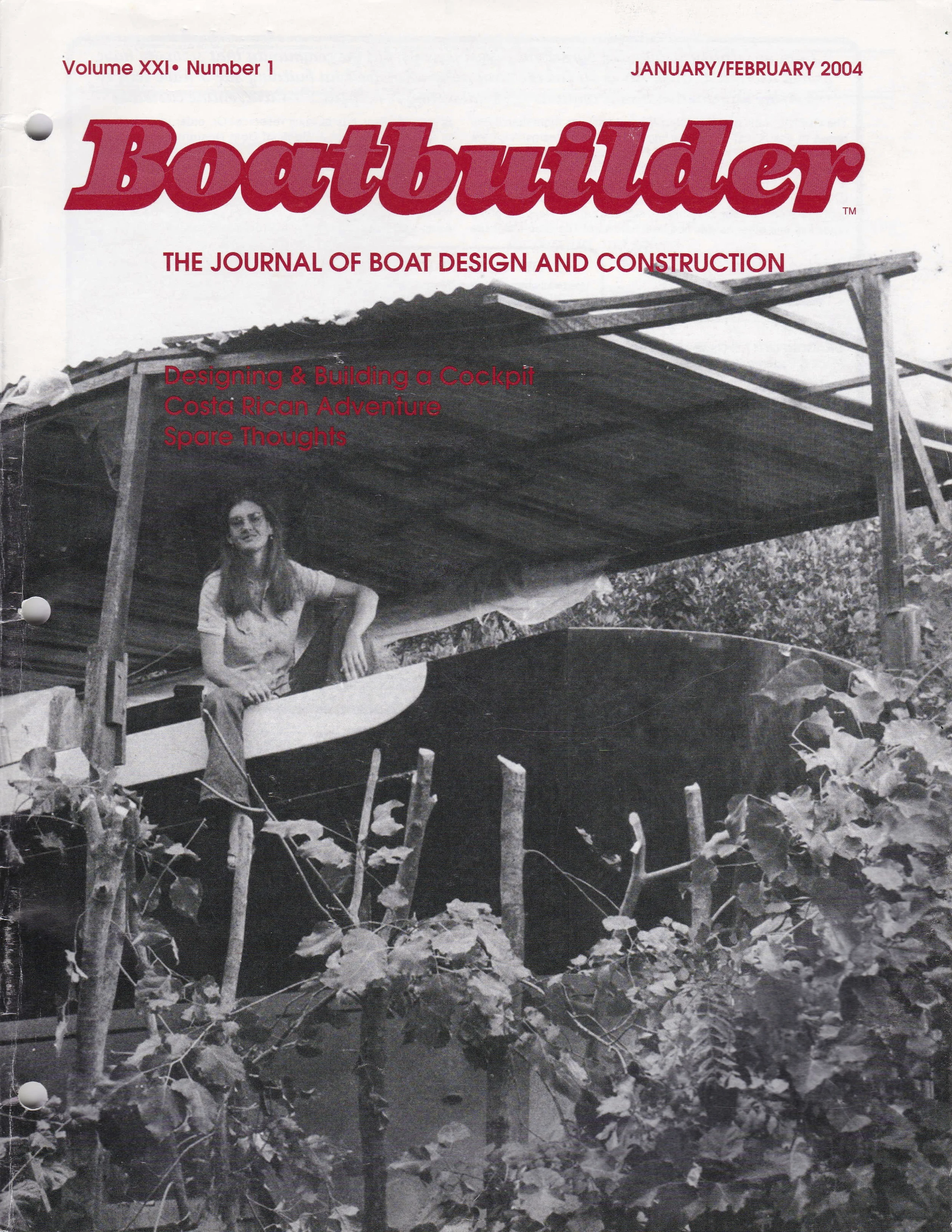 Helen Harrison and La Dulce Mujer Pintada on the cover of Boatbuilder Magazine . Issue includes a 9-page feature on Ben and Helen's involvement in the creation of the Cabo Rico 38.