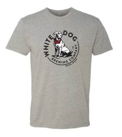 White Dog Short Sleeve Tee, Gray