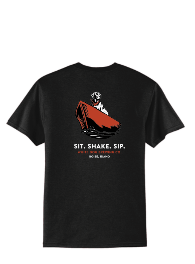"Sit, Shake, Sip" Short Sleeve Tee, Black