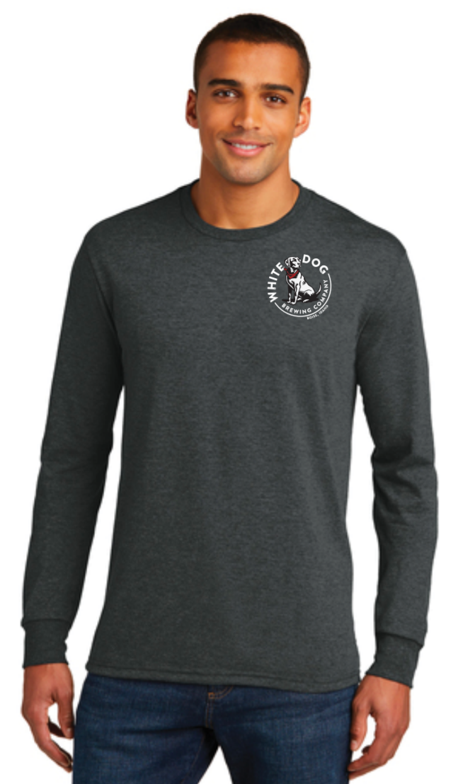 "Sit, Shake, Sip" Perfect Tri Longsleeve Tee, Gray