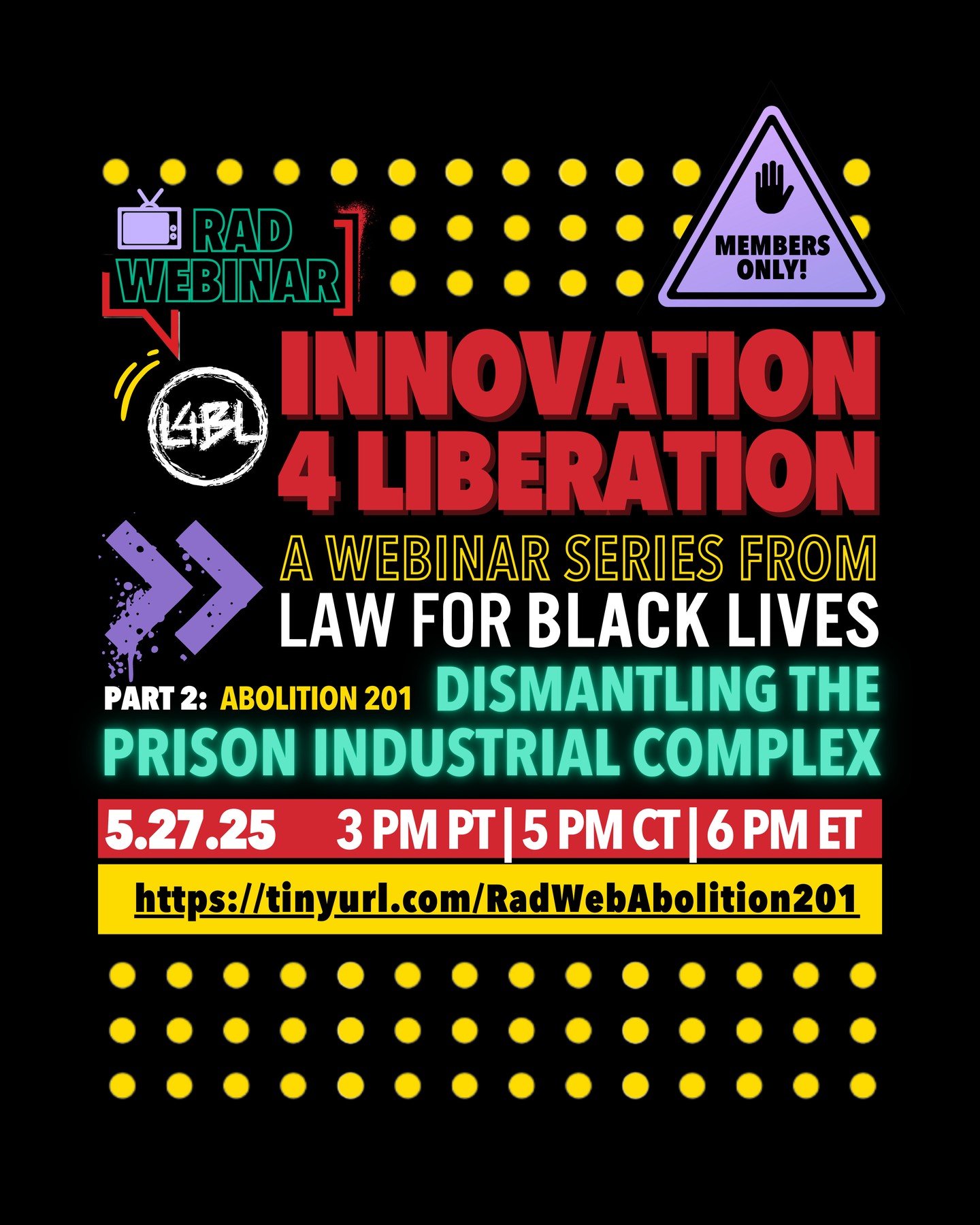 TODAY!!!!!!! TODAY!!!!!!! TODAY!!!!!!!⁠
⁠
Join us for Abolition 201: Dismantling the Prison Industrial Complex on May 27 at 6PM ET&mdash;a webinar for lawyers, legal workers, and law students ready to move beyond theory and take action. Moderated by 