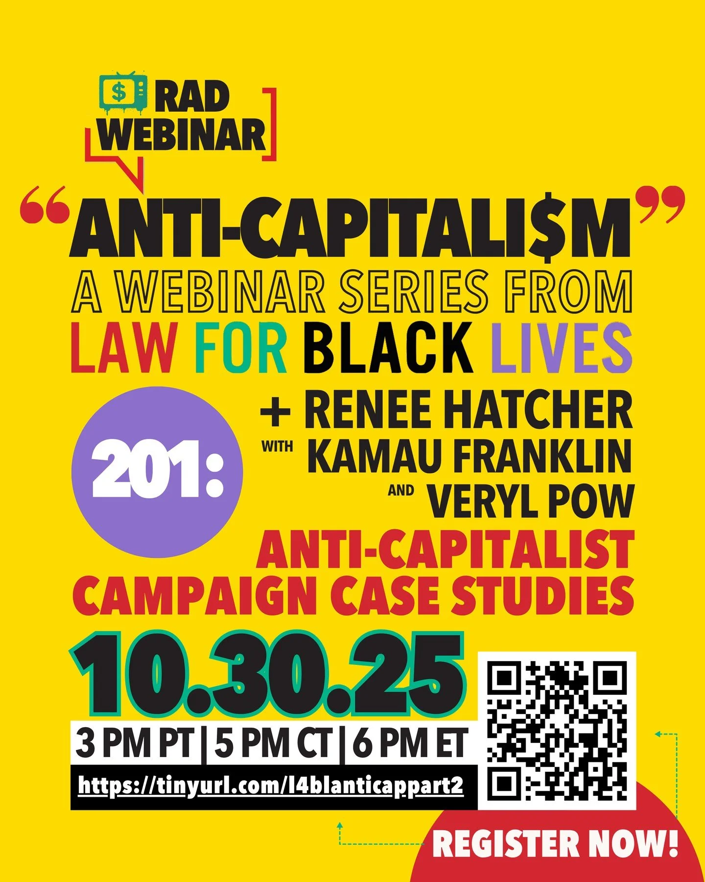 ANTICAPITALISM 201: Anti-Capitalist Campaign Case Studies
Thursday, October 30th | 3pm PT/ 5pm CT / 6pm ET
In this second session, we build on the foundations of 101, focusing on real campaigns and examples of anti-capitalist organizing led by