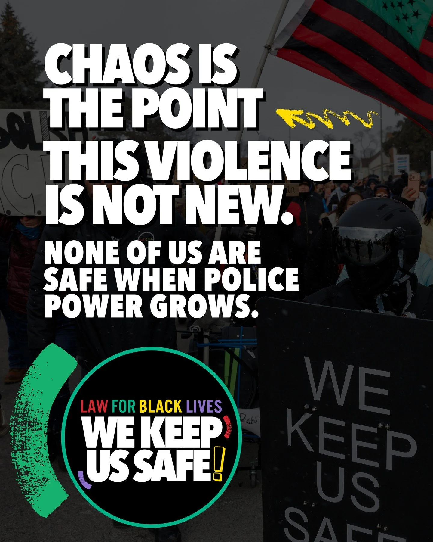 Chaos is The Point and This Violence is Not New. None of Us are Safe When Police Power Grows. 

For years, we have grieved countless state-sanctioned murders. As we stand in solidarity with the families, loved ones, and communities of Keith Porter Jr