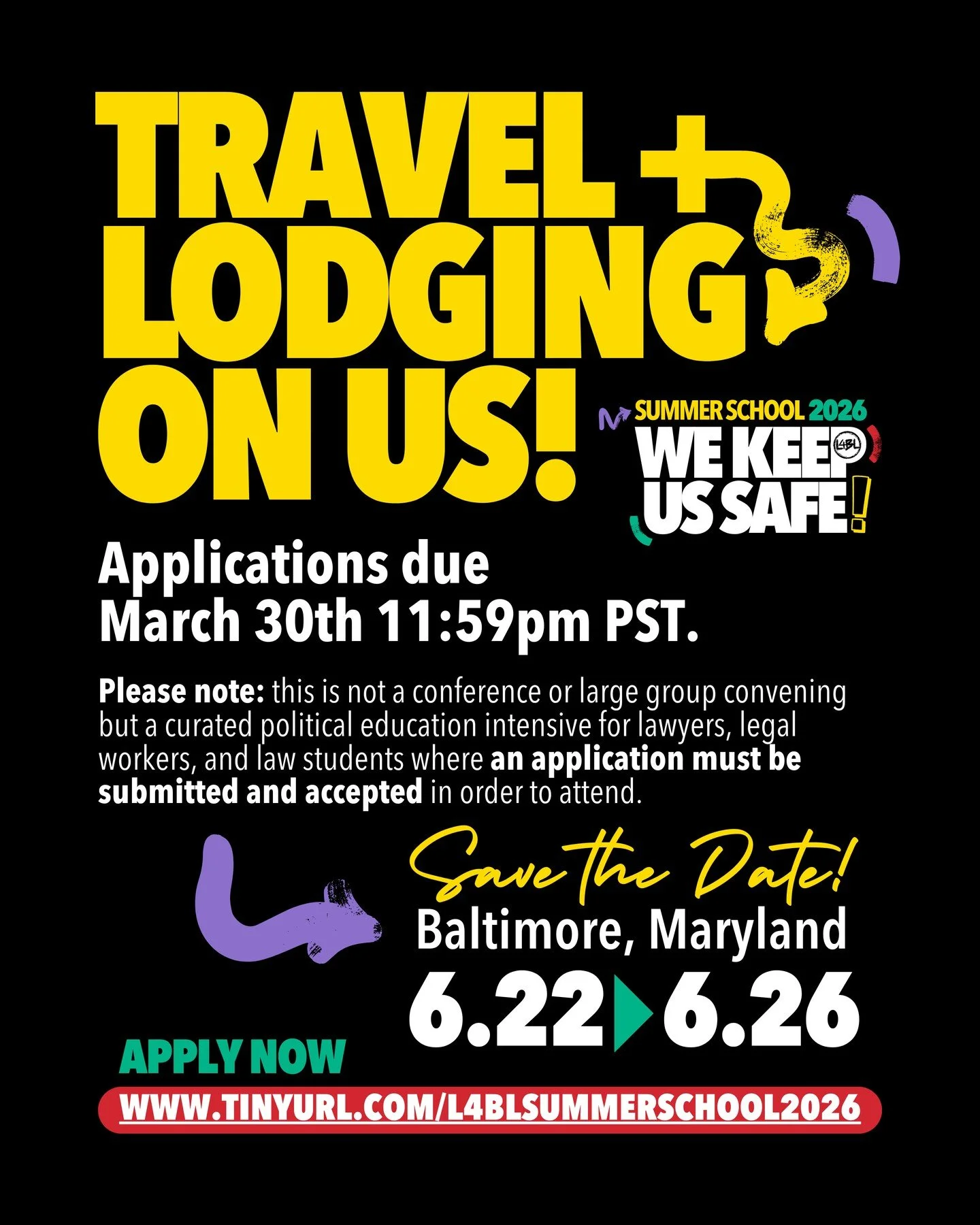 Summer School 2026⁠
We Keep Us Safe: Community Defense Networks⁠
⁠
APPLICATIONS NOW OPEN!⁠
⁠
TRAVEL + LODGING⁠ ON US!⁠
⁠
Applications due ⁠
March 30th 11:59pm PST. ⁠
⁠
Please note: this is not a conference or large group convening but a curated polit