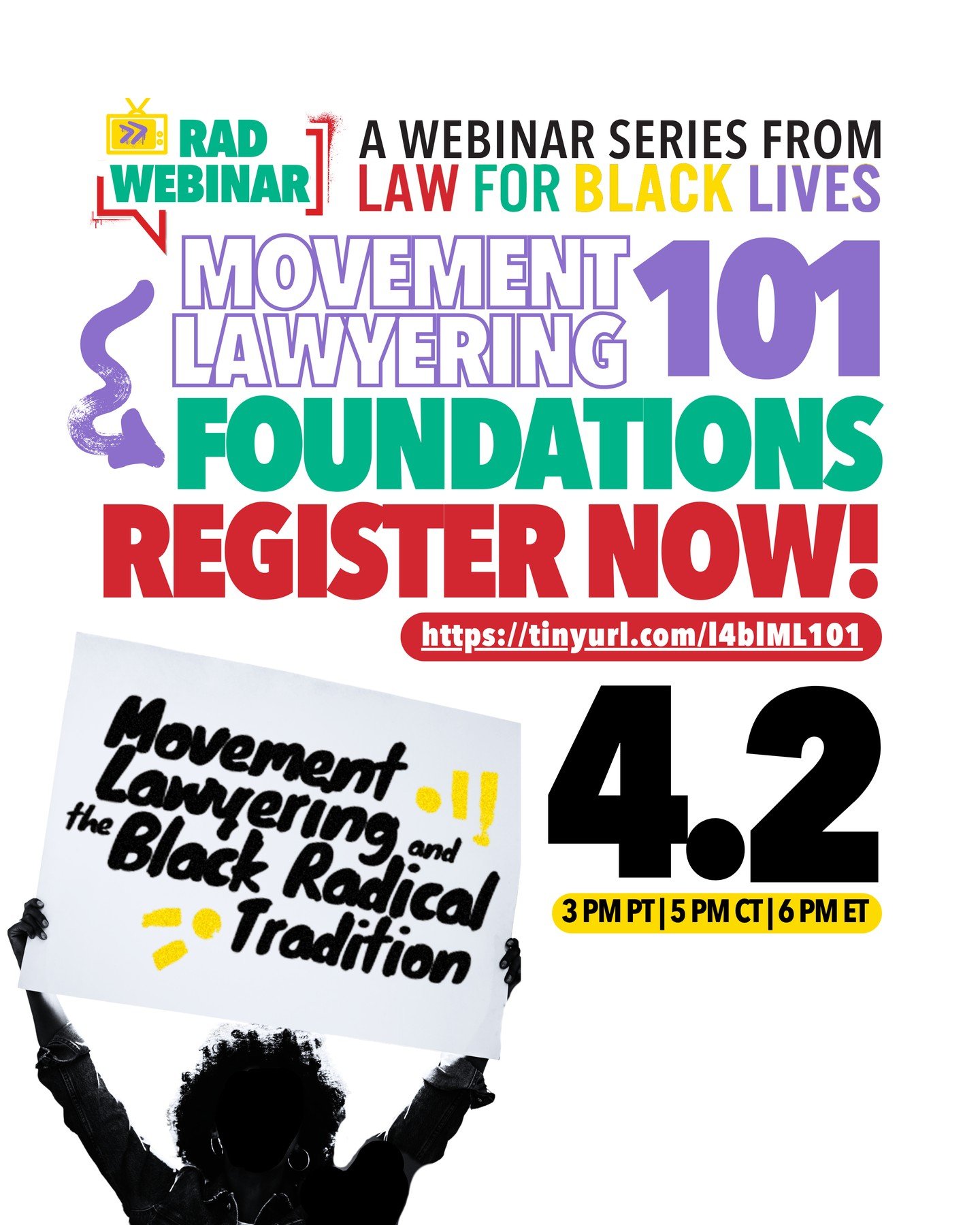 TOMORROW! ⁠
⁠
Join us for Movement Lawyering 101: Foundations⁠
Apr 2, 2026⁠
⁠
Movement Lawyering 101 is a foundational session that introduces participants to the core principles, practices, and politics of movement lawyering. Together, we&rsquo;ll u