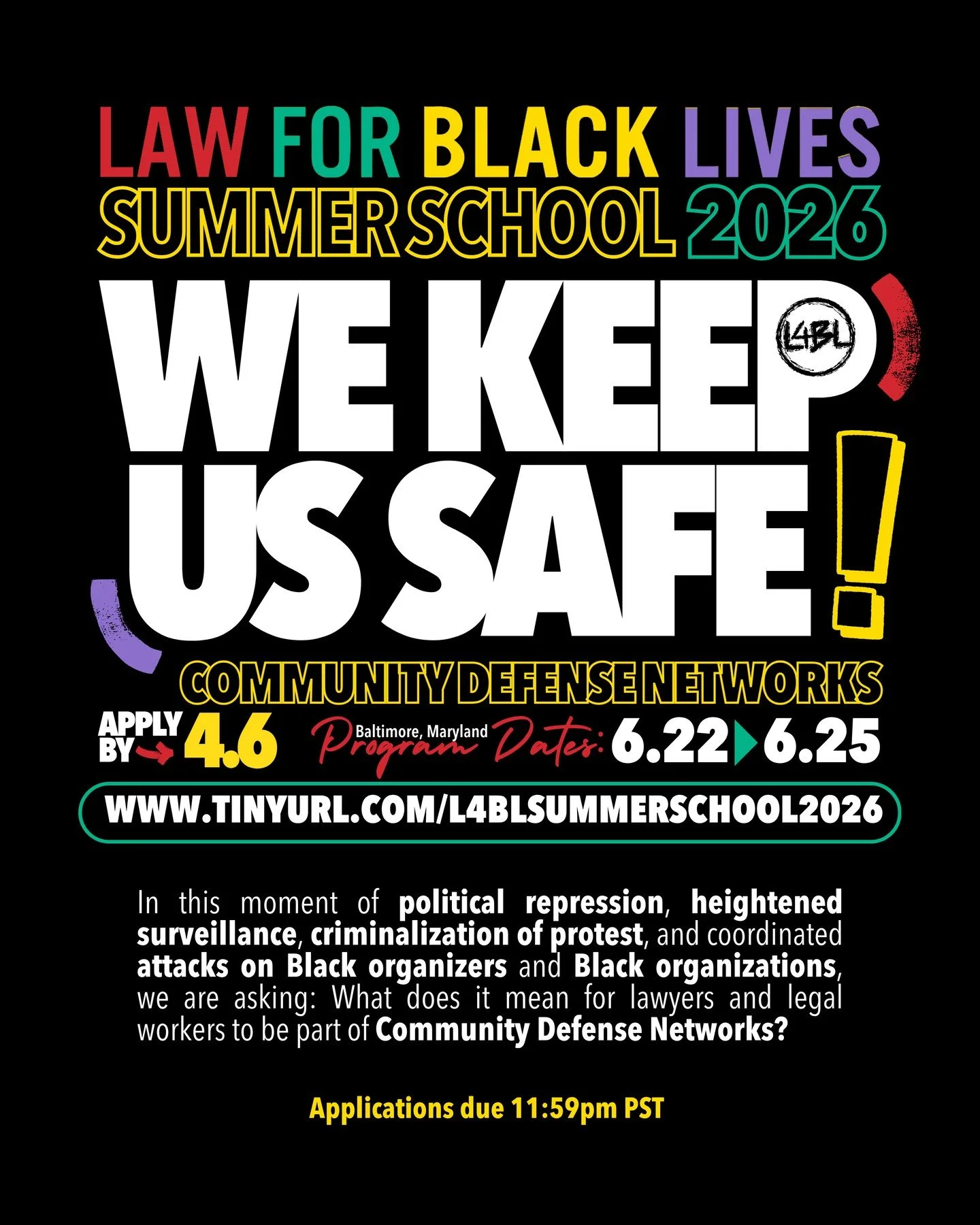 Summer School 2026 is a 3.5 Day in-person intensive with the theme - We Keep Us Safe: Community Defense Networks.⁠
⁠
In this moment of political repression, heightened surveillance, criminalization of protest, and coordinated attacks on Black organiz