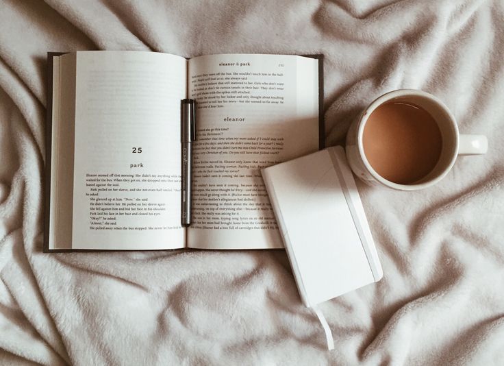 Laura: Curled up with a cup of coffee and a good book